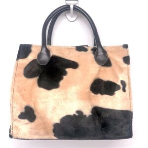 Camel Hair Cowhide Print Purse